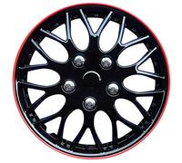 AutoStyle Set di 4 Copricerchi Missouri 16 pollici Nero/Bordo Rosso