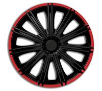 AutoStyle Set di 4 Copricerchi Nero R 16 Pollici Nero/Rosso