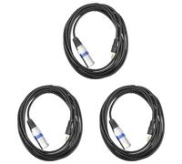 AutoSwan 3X Presa Jack Stereo 3 Metro da 3,5mm per Audio Con Microfono A XLR A 3 Pin