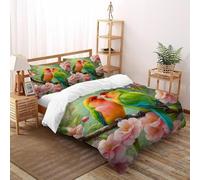 Autotoon Parrot Set Di Biancheria Da Letto Per 3 Pezzi Con Stampa 3D Animal Theme Wildlife Copripiumino Con 2 Federe in Microfibra Morbida E Leggera Super King（260x220cm）