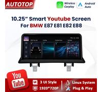 AUTOTOP 10.25 pollici Wireless Carplay Android Auto Linux Autoradio Per BMW Serie 1 E87 E81 E82 E88 Lettore Video Multimediale Touch Screen con YouTube Airplay Autoolink MirrorLink WiFi Bluetooth