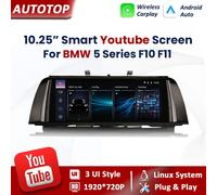 AUTOTOP 10.25 pollici Wireless Carplay Android Auto Linux Autoradio Per BMW Serie 5 F10 F11 CIC NBT Sistema 2011-2017 Lettore Video Multimediale Touch Screen con YouTube Airplay Autoink MirrorLink