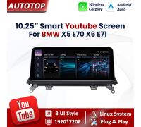 AUTOTOP 10.25 pollici Wireless Carplay Android Auto Linux Autoradio Per BMW X5 E70 X6 E71 E72 2007-2014 CCC CIC Lettore multimediale Touch Screen con YouTube Airplay Online Autolink MirrorLink WiFi