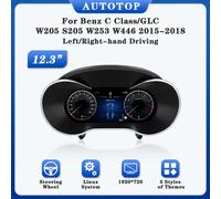 AUTOTOP 12.3 "LCD Digital Cluster Cruscotto per Mercedes Benz Classe C GLC W205 X253 W446 2016-2019 NTG 5.0 Pannello Auto Tachimetro