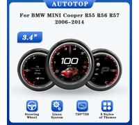 AUTOTOP 3.4 "Strumento Speedmetro Per BMW MINI Cooper R55 R56 R57 2006-2014Auto LCD Cruscotto Pannello Linux Digital Cluster Fual R55 R56 R57
