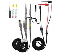 AUTOUTLET 2 Packs P6100 Sonde a clip dell'oscilloscopio a 100 MHz con BNC a Minigrabber Kit di test 10: 1 e larghezza di banda commutabile 1: 1, Oscilloscope Clip Probes
