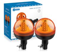 AUTOUTLET 2 Pezzi 40 LED Luce Lampeggiante Rotante Ambra 12V/24V,Luce Stroboscopica per Auto con 3 Modalità di Lampeggio, Impermeabile,E9,per Camion Trattore e Rimorchio