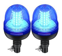 AUTOUTLET 2 Pezzi 60 LED Luce Lampeggiante Rotante Blu 12V/24V,Luce Stroboscopica per Auto con 3 Modalità di Lampeggio, Impermeabile,E9,per Camion Trattore e Rimorchio