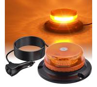 AUTOUTLET 36 LED 18W Luce Stroboscopica,Faro Rotante con con Base Magnetica e Cavo di 5 Metri,9 Modalità Lampeggianti,per Trattore Camion Auto(Arancione)