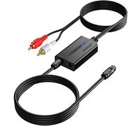 AUTOUTLET Convertitore Audio Digitale Analogico 192kHz Connettore Maschio Coassiale Ottico Converte SPDIF a RCA,Convertitore DAC,1m Cavo Ottico + 1.1m Cavo RCA Maschio