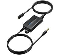 AUTOUTLET Convertitore Audio Digitale Analogico da SPDIF a 3,5 mm,192 kHz | DAC con Manopola di Regolazione Volume,Chip Amplificatore Audio Integrato,Cavo Ottico da 1 m e AUX da 1 m,per TV DVD Blu-Ray