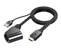 AUTOUTLET Convertitore Scart a HDMI 1080P Supporto Conversione 16:9/4:3,PAL/NTSC,Adattatore Scart a HDMI con Cavo da 150 cm,per Lettore DVD,VCR