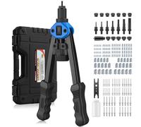 AUTOUTLET Kit 2 in 1 Pinza Rivettatrice da 13 Pollici per Rivetti Ciechi con 110 Dadi M3-M12 e 50 Rivetti Ciechi (3,2-6,4 mm),Rivettatrice Manuale Professionale