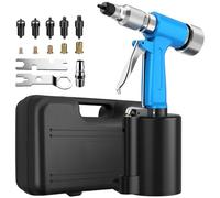 AUTOUTLET Kit Rivettatrice ad Aria con M4 M5 M6 M8 M10 Mandrini e 100 Pezzi Dadi per Rivetti,Rivettatrice Professionale ad Aria Compressa per Lamiere di Alluminio, Ferro, Acciaio Inox