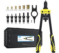 AUTOUTLET Kit Rivettatrice Professionale con 150pz Rivetti Dadi M3 M4 M5 M6 M8 Pinza Pistola Manuale a Rivetti Filettati per Riparazione Auto Rimorchi Mobili