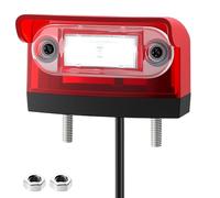AUTOUTLET Luce Posteriore Targa LED Singola, Conforme E-Mark E9, Impermeabile IP67 12-24V, Illuminazione Bianca Fredda 6000K,Kit Luce Targa Universale per Camion/Auto/Roulotte, Colore Rosso