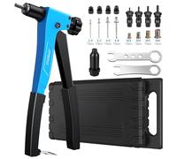 AUTOUTLET Pistola per Dado Rivetto 2 in 1 Utensile Professionale 10 Pollici M3-M6 con Dadi 40 pezzi 2.4-4.8 Rivetti