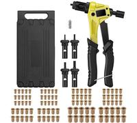 AUTOUTLET Pistola per Dado Rivetto da 8" Rivettatrice Manuale a Manico Singolo Strumento per Rivettatura con Mandrini M3 M4 M5 M6 Dado da 100 pezzi