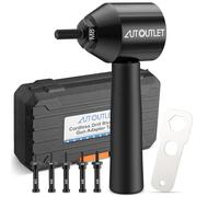 AUTOUTLET Rivettatrice per Dadi,Adattatore per Trapano per Dado Rivetto con Impugnatura Pistola Rivettatura per Avvitatori e Trapano a Batteria con Custodia,5 Mandrini M3 M4 M5 M6 M8,Colore Nero