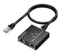 AUTOUTLET Splitter Ethernet Gigabit 1 a 2 1000Mbps,Sdoppiatore Ethernet RJ45 con