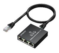 AUTOUTLET Splitter Ethernet Gigabit 1 a 3 1000Mbps,Sdoppiatore Ethernet RJ45 con Alimentazione USB, Include Cavi Rete 0,5 m/USB 1 m e Indicatore LED, Compatibile Cat5/5e/6/7/8 per Router TV Computer