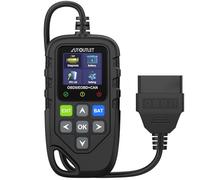 AUTOUTLET Tester Scanner OBD2 OBDII,Test della Batteria con un Tocco,Strumento Diagnostica Auto con Luce di Guasto DTC e Definizione DTC,Lettore Codici Scanner,13 Lingue,Schermo a Colori