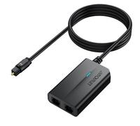 AUTOUTLET Toslink Splitter 1 In 2 Out,Splitter Audio Digitale con Cavo 1m Cavo Fibra Ottica per TV,DVD, Soundbar