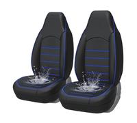 AUTOYOUTH Coprisedili Anteriori Auto Universali Pelle PU | Compatibile con Airbag Laterale | Set Copri-Sedile Universale per Guidatore e Passeggero, (Nero/Blu