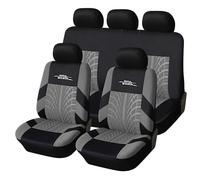 AUTOYOUTH - Set completo di coprisedili per auto, grigio, coprisedili anteriori con schienale diviso, da donna, 9 pezzi