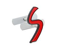 AUTOZOCO Distintivo S per griglia auto, emblema S Grill, badge design auto S, compatibile con Mini Cooper S R56 R53 F56 R50 R52 R57, lega di metallo 6x5 cm, rosso e nero
