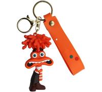 AUTOZOCO Portachiavi Personaggio Ansia - Cartone Animato, Gomma, Emozione, 6 cm, Silicone, blu, Taglia unica