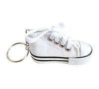 AUTOZOCO Portachiavi Scarpa Sportiva Mini, Sneaker Stile Urbano e Converse, Bianco, L