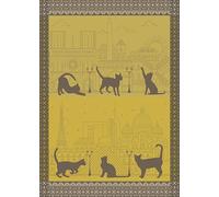 Autrefois Strofinaccio jacquard verde, 48 x 70 cm, 100% cotone, gatto città