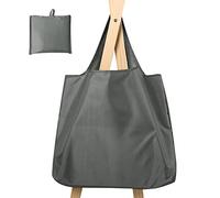 Autrucker Borsa della spesa riutilizzabile Borsa della spesa pieghevole Eco Impermeabile Shopping Tote Bag Borse lavabili per la spesa, per lo shopping, lo stoccaggio, il viaggio, Grigio, L