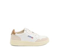 AUTRY Sneakers Medalist Low in Pelle Bianca e Brown Suede Beige Bianco, 36