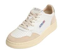 AUTRY scarpe sneakers donna in pelle e camoscio AULM LS75 bianco oro EU 40
