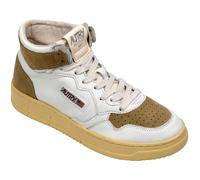 Autry Scarpe Sneakers Medalist Mid Bicolor in Pelle Bianca e Beige Donna 40