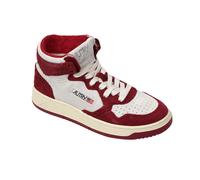 Autry Scarpe Sneakers Medalist Mid in Pelle Bianca e Rossa Scamosciata Donna 36
