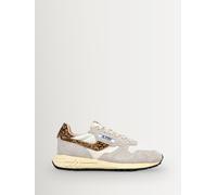 AUTRY Sneakers AUTRY Reelwind in pelle scamosciata e mesh con dettagli in pony hair leopardato. eu41 Bianco
