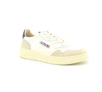 AUTRY Sneakers Medalist Low in Pelle Bianca e Blu e Suede Beige