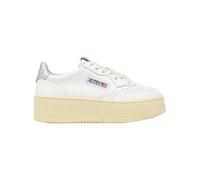 AUTRY Sneakers Medalist Platform in Pelle Bianca e Argento