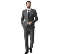 Autsel Abiti da Uomo 2 Pezzi Completo da Sposo Slim Fit Matrimonio Vestito per Uomo Business Formale Giacca da Abito e Pantaloni Grigio Scuro L