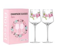Autsel Calici Vino Set di 2, 500ml - Bicchieri di Qualità per Vini Corposi - Calici Moderni con Motivi Art- Resistenti e Senza BPA- Regalo Donna Compleanno
