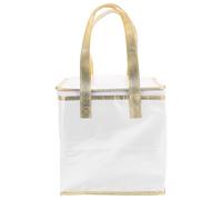 AUTSUPPL 1 PC Borsa Isolante per Alimenti Sacchetto Termico Bianca Maniglia e Cerniera Porta Torte e Pizza Conservazione Calore Stoffa Contenitore Pranzo Anticaduta Uso all'Aperto