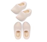 AUTSUPPL 2 Paia Miniature Scarpe in Legno Non Verniciate per Casa delle Modelli Olandesi Mini Scarpe da Gioco in Legno Grezzo Accessori Decorativi per Scena