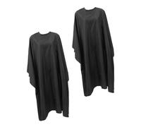 AUTSUPPL 2 pezzi Barbiere Nero con Collo per Taglio Capelli e Trattamenti Salone Mantellina Professionale per Parrucchiere e Uso Domestico