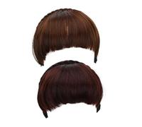 AUTSUPPL 2 Pezzi francese con frangia a strati con frangia per tende falsa parrucche anteriori umani Filato ad temperatura in fibra chimica