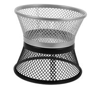 AUTSUPPL 2 pezzi Graffette Scrivania in Organizer per Fermagli e Piccoli Oggetti Design Impilabile Nero e Argento per Ufficio e Casa