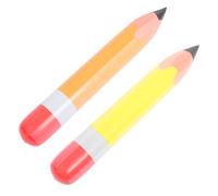 AUTSUPPL 2 Pezzi Matite Giganti Gonfiabili in PVC Decorazioni Colorate Forma di Pastello per Feste di Compleanno Scuola e Aula di Matite Jumbo Arancione e Giallo