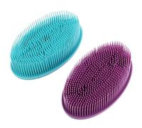 AUTSUPPL 2 pezzi Spazzole da Bagno in Silicone per Massaggio ed Esfoliazione Corpo Morbide e Delicate per Adulti Promuove la Circolazione e Riduce lo Stress Colori e Blu